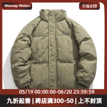 Wassup Wake down jacket for boys, winter trendy brand, thickened warm bread jacket, stand up collar couple winter coat