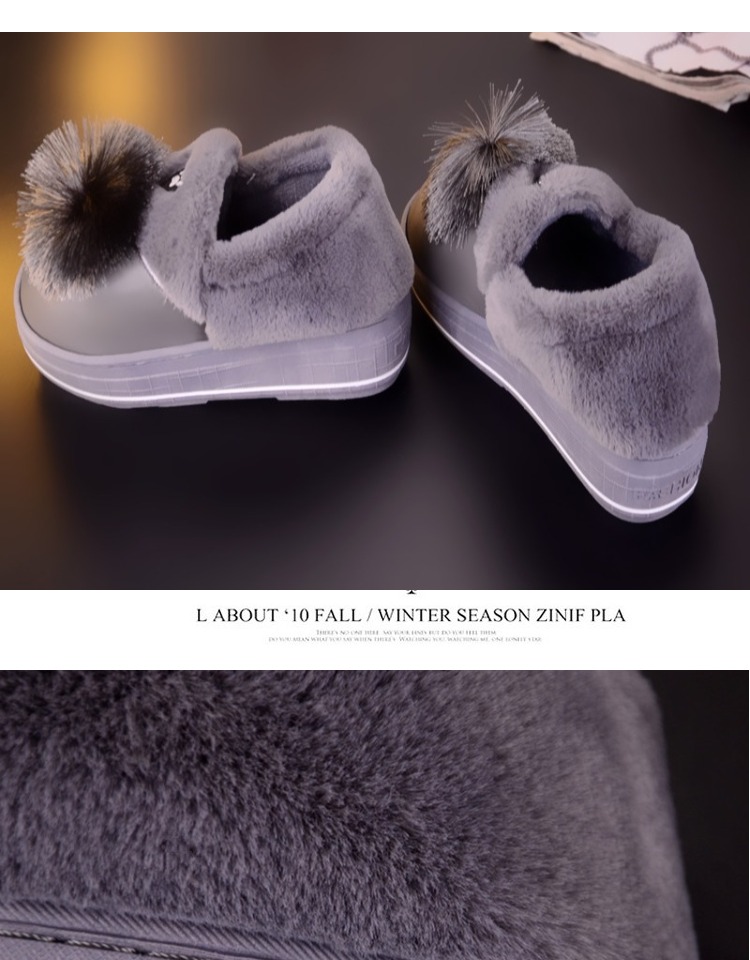 Dép cotton mùa đông nữ dễ thương tình yêu dày không thấm nước cotton cotton kéo phụ nữ cao gót với giày cotton giày lông ấm dép quai hậu nữ đế cao