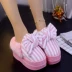 Dép cotton 2018 mới mùa đông hoang dã nữ sinh trái tim in lưới cotton đỏ công sở cao gót đế dày dễ thương dép puma chính hãng Dép