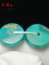 Turquoise spacer beads green 9mm ore diameter natural blue hole waist original accessories gasket spacer beads thin loose beads large