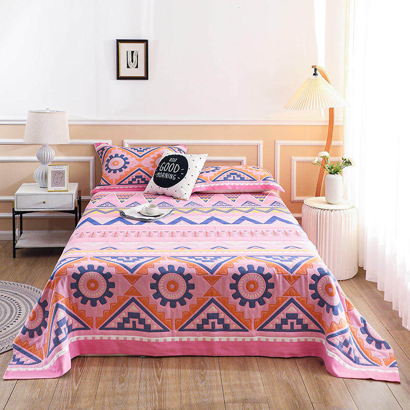 Bohemian ethnic wind pure cotton enlarged bed cover woolen cloth by gauze thickened sheet towel cover blanket multifunction