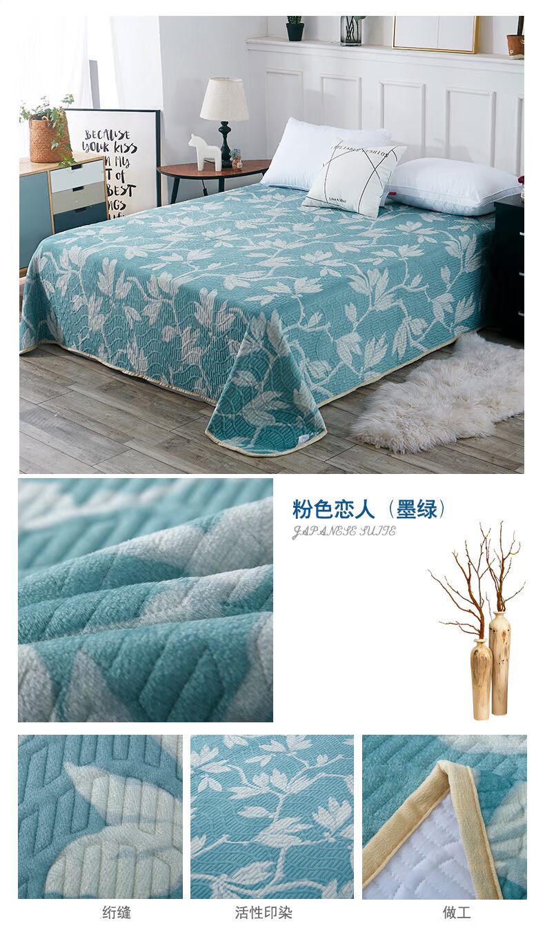 Pha lê nhung đệm trải giường có thể giặt được chăn bông chần 2m tấm đôi nap điều hòa không khí sofa chăn ga giường cưới