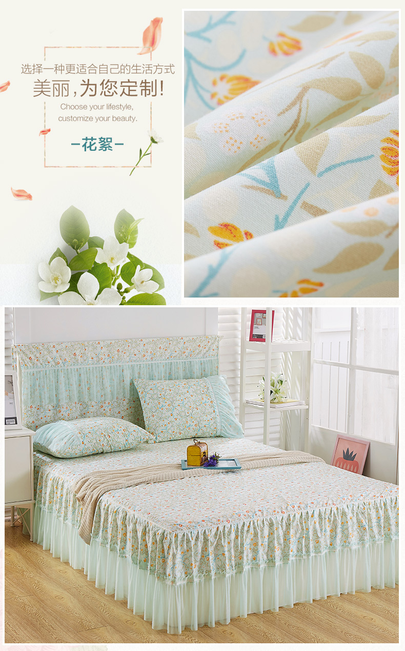 Công chúa ren giường váy 1,2m giường đơn váy một mảnh nệm đôi DN giường tấm bìa bảo vệ giường bìa - Váy Petti váy giường đẹp	