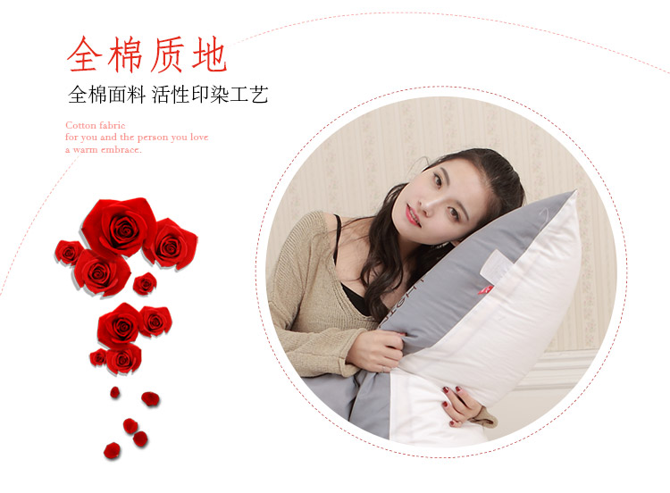 Vỏ gối đôi Yangge vỏ gối cotton dài gối người lớn 1,2 m 1,5 m 1,8 m thêu vỏ gối cotton goi cao su non