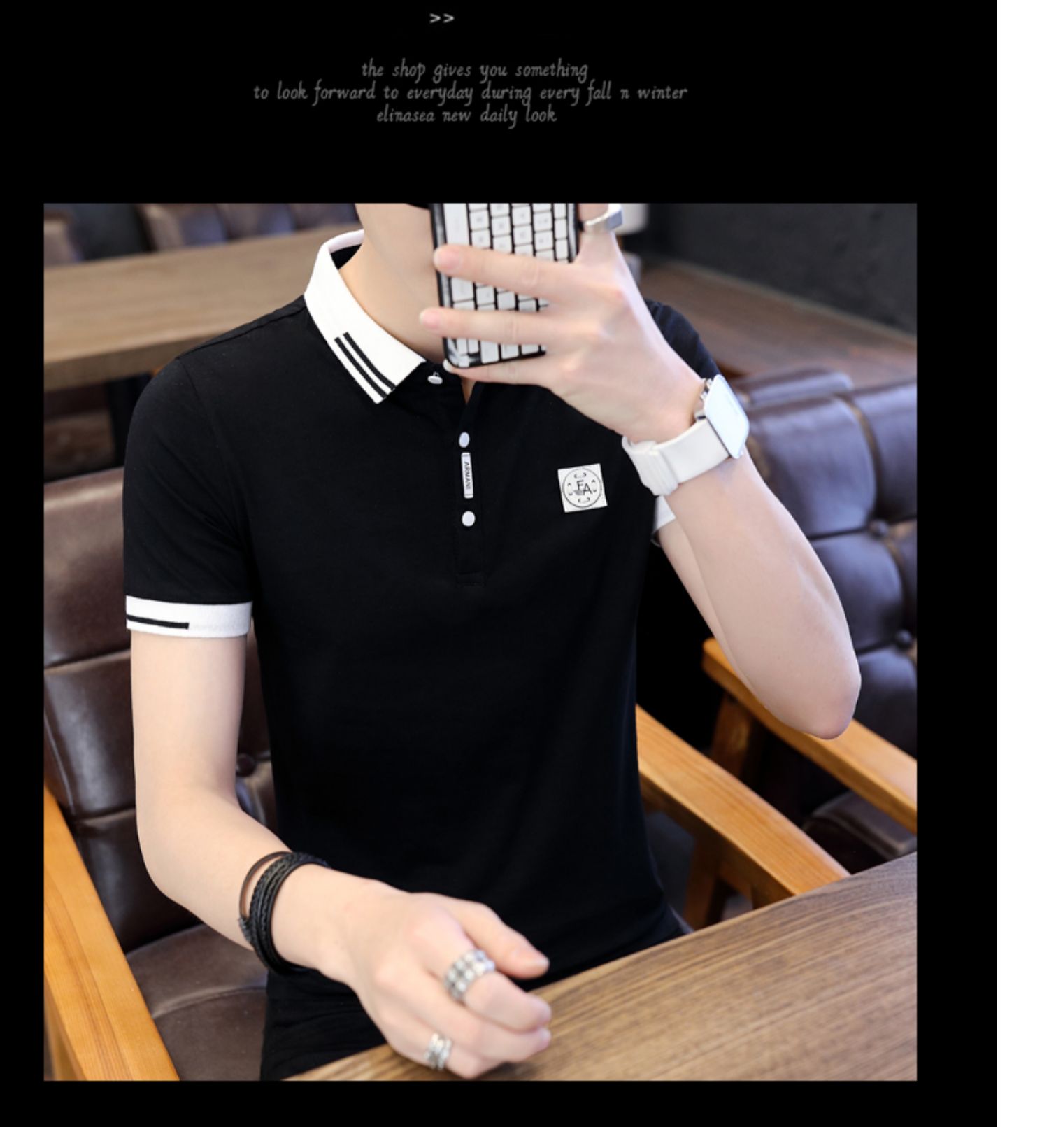 Áo thun nam tay ngắn cotton trẻ trung ve áo POLO áo sơ mi nam mùa hè nam có cổ áo vi cà vạt store t shirt