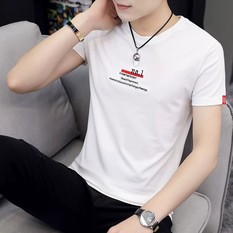 Trend summer short sleeve T-shirt with a round collar, with sleeve