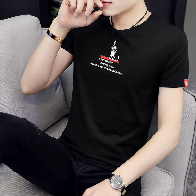 Trend summer short sleeve T-shirt with a round collar, with sleeve