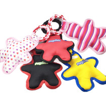  Foreign trade pet toys Sound bite-resistant interactive dog toys Big dog puppy bite-resistant toys Knot canvas five-pointed star