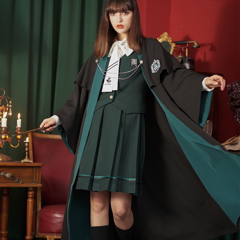 Harry Potter Magic Robe Cloak Jk Uniform Wizard Robe Hooded Cloak British Preppy Style for Men and Women
