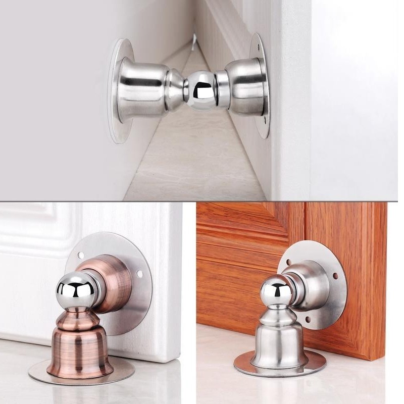 Door suction no punching toilet strong magnetic door suction stainless steel door barrier wall suction door gear anti-collision door touch invisible suction