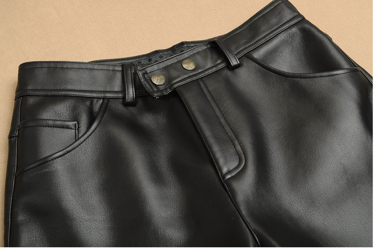 Thanh niên dày và nhung Slim denim quần da nam cao cấp ấm và chống nước xe máy phiên bản Hàn Quốc của mùa thu và mùa đông quần đùi nam