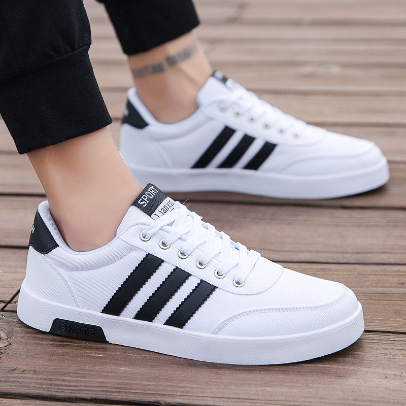 Sails Cloth Shoes Men's Summer Breathable Student Male Korean version Trend 100 lap low Help casual white sports board shoes