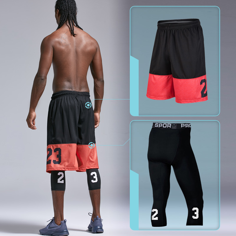 AJ quần short bóng rổ thủy triều đào tạo năm quần qua đầu gối quần short thể dục lỏng mùa hè chạy nhanh khô phù hợp với thể thao nam - Quần thể thao quần the thao nam nike