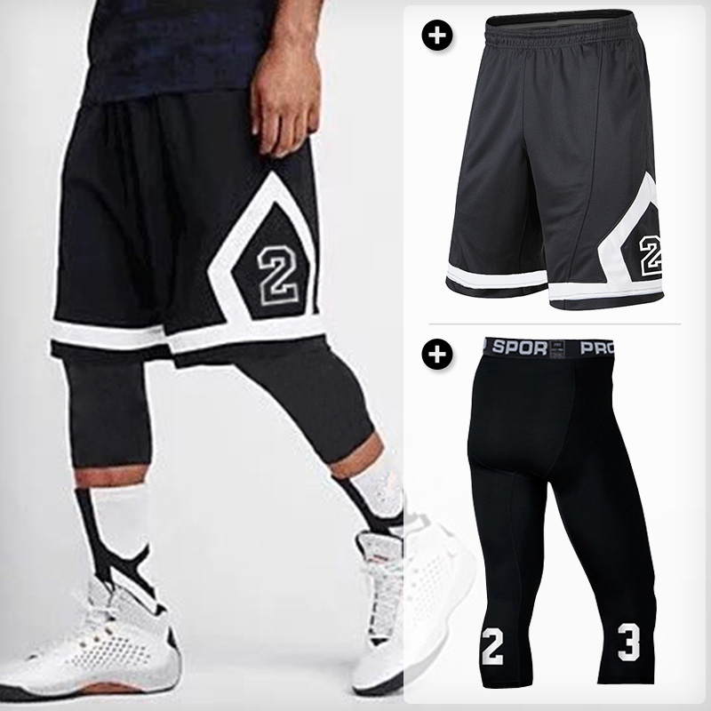 AJ quần short bóng rổ thủy triều đào tạo năm quần qua đầu gối quần short thể dục lỏng mùa hè chạy nhanh khô phù hợp với thể thao nam - Quần thể thao quần the thao nam nike