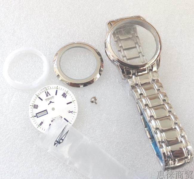 Men's model suitable for 8200 movement all steel case with solid steel strap 8290 mechanical case watch accessories