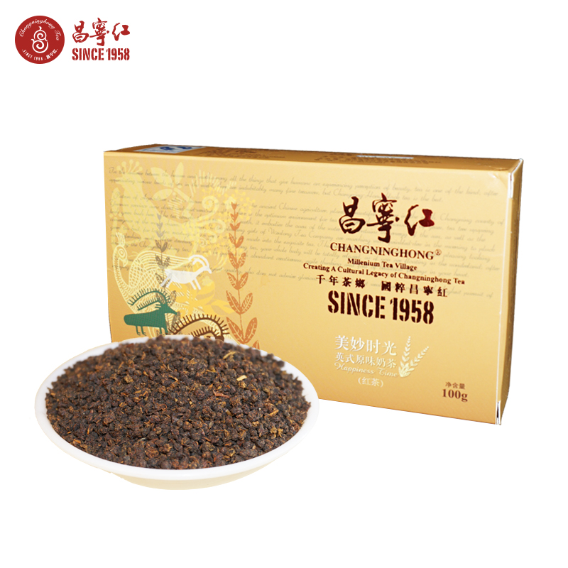 港式丝网红茶奶茶店专用CTC红茶奶茶原料昌宁红美妙时光盒装100g
