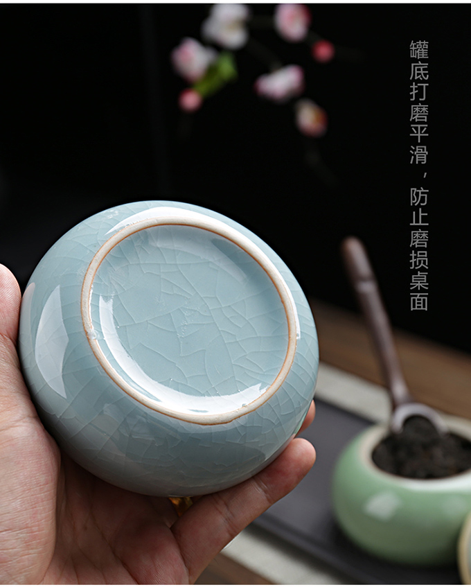 Qin Yun bình trà gốm kín bình lưu trữ nhỏ lớn lon trà xách tay hộ gia đình bộ trà có thể đóng gói hộp - Trà sứ bình trà giữ nhiệt