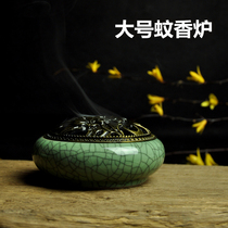 Pro-rhyme celadon large incense burner Ceramic mosquito incense plate Modern classical room mosquito incense stove Sandalwood incense stove