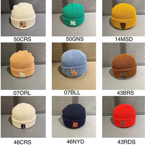 MLB, классическая шерстяная трикотажная демисезонная вязаная шапка с капюшоном