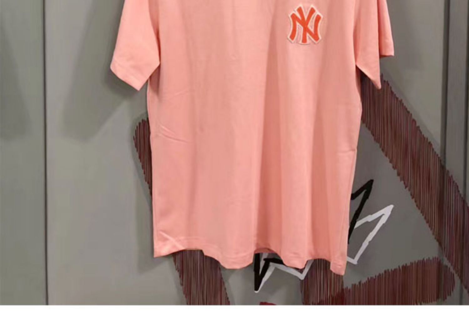 Hàn Quốc MLB tay áo ngắn 19 mùa xuân và mùa hè Phụ nữ mới nửa tay lỏng lẻo mô hình thủy triều dán nhãn hiệu áo thun nam NY Yankees - Áo phông thể thao áo tanktop