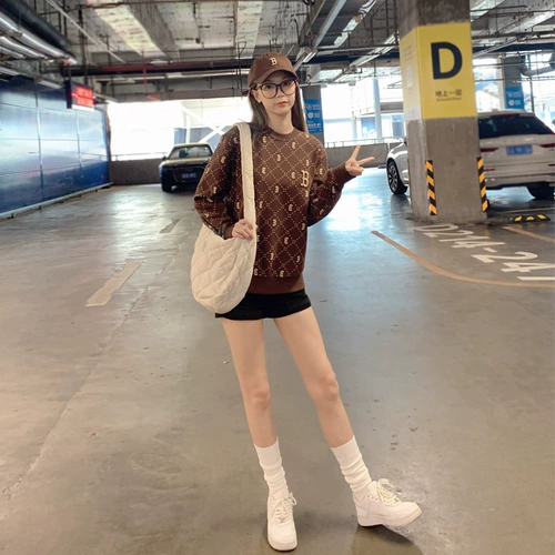 MLB Противостояние подлинного бриллиантового старого цветка полное Yinyuan Пара свитер мужской и тот же абзац 23 Осень Новый MTM01