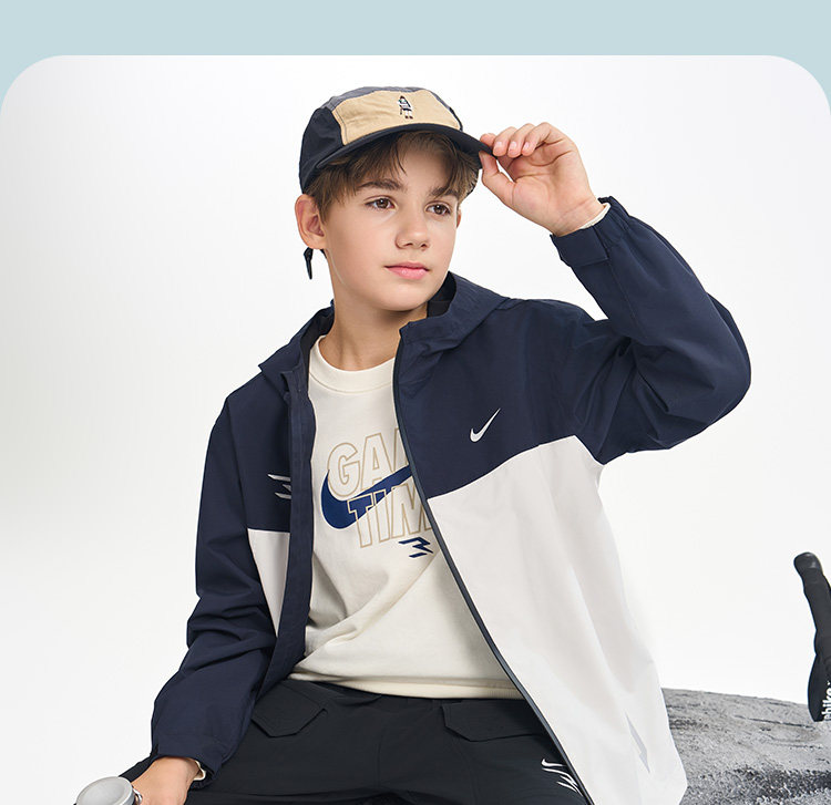 Nike, детская летняя одежда, куртка, весенний утепленный ветрозащитный плащ, тренд сезона 