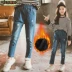 Quần jeans bé gái cộng với nhung dày 2018 mới to sóng trẻ em xuân hè thu đông mặc quần trẻ em thoi trang tre em Quần