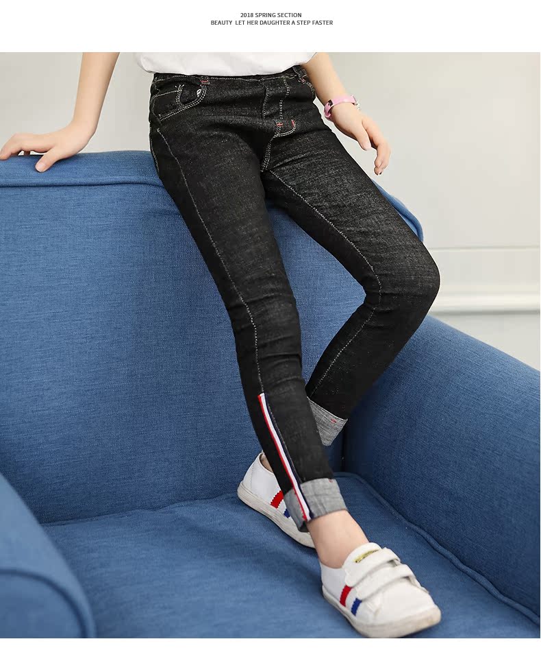 5 bé gái 6 quần áo xuân hè 7 quần jean 2019 làn sóng mới 8 trẻ em 12 trẻ em trẻ em 15 tuổi quần dài quần xinh cho bé 