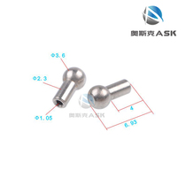 3D printer accessories small micro ball head screw steel ball ball screw model ball head spherical carbon steel nickel plated