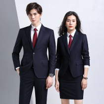 Workplace suits for men and women with the same style hotel front desk business suits fashion temperament sales department high-end work clothes women