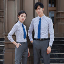 hakama suit autumn and winter mens and womens same style long-sleeved white shirt interview professional dress hotel front desk work clothes suit
