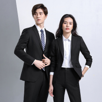 Hotel overalls professional wear suit suit men and women with the same style two-piece high-end wool small suit business formal suit