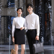 High-end mens and womens shirt skirt suit waiter overalls professional wear hotel business casual formal wear long-sleeved fashion