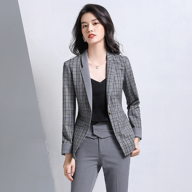 Work suit interview formal wear hotel front desk professional wear female autumn and winter fashion temperament business big-name suit high-end