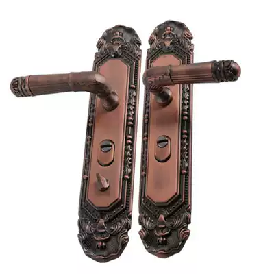 New European-style zinc alloy anti-theft door handle red bronze large door lock panel door handle