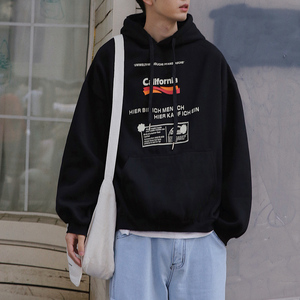 Men's and women's hooded Hong Kong Style ins fashion Korean loose BF style spring autumn couple's coat