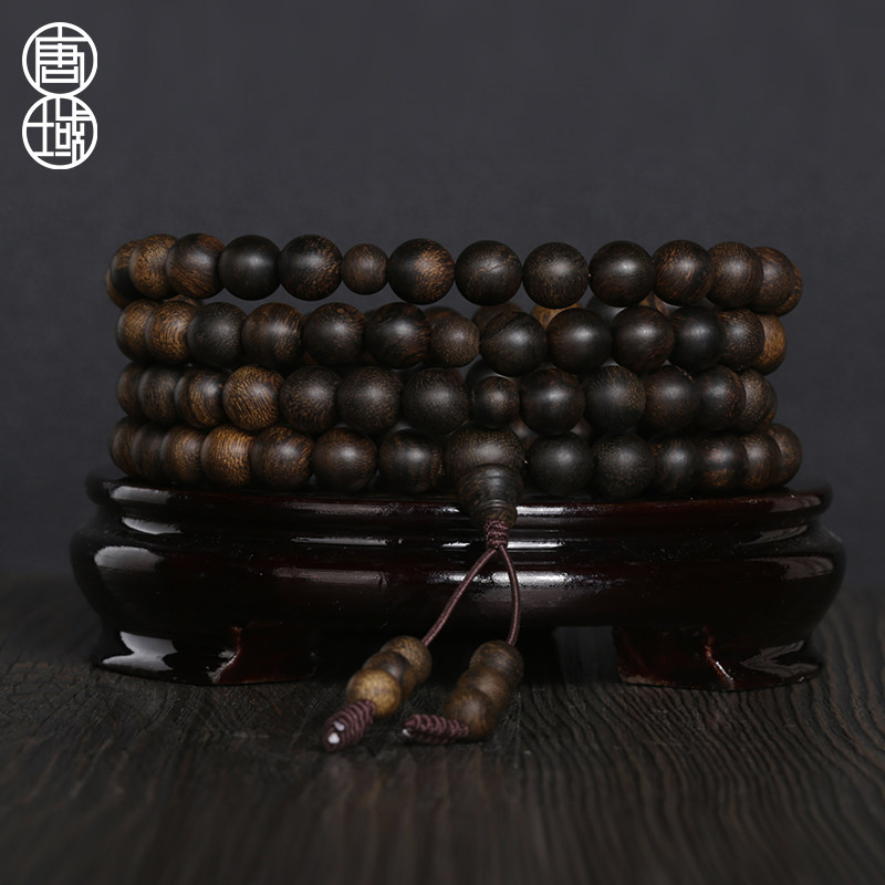 Don Domain daara Dry Sink Water Sinkhole 108 Dallagan Zhengproducing area Natural Sinkage Wood male and female necklace 8mm