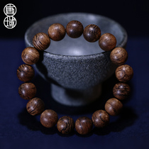 Tang Dynasty Indonesia Dala dry agarwood hand string Beed Beed beads bracelet single circle men and women Natural Flower dense oil line old material