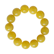 Natural fidelity beeswax bracelet chicken fat yellow amber bracelet Baltic sea full of honey men and women single circle Buddhist beads rosary