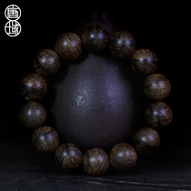 Tang Dynasty Cambodian agarwood hand string Beed beads and rosary bracelet single circle men and women Natural Flower dense oil line old material