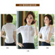 Stand-up collar white shirt women's short-sleeved professional summer new Korean style half-sleeved student tooling shirt slim work clothes