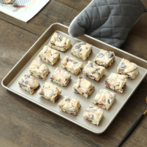 Baked tray oven household non-stick baking tools cake roll snowflake crisp rectangular multifunctional flat gold mold