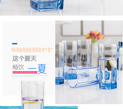 Cốc thủy tinh không chì màu xanh Nước uống trà sữa uống cốc thủy tinh uống cốc dày chịu nhiệt 1 gói ly giữ nhiệt starbucks