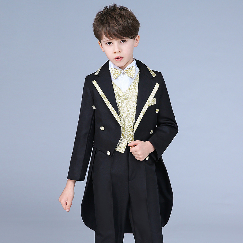 Children's Formal Wear Tuxedo Suit Flower Boy Dress Boys' Piano Performance Suit Wedding Host Suit Magic Suit