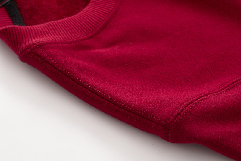 Cộng với phân bón XL giản dị cổ tròn áo len rộng cho nam trung niên cộng với chất liệu cotton nhung siêu co giãn cho nam hoodie cặp