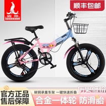 Phoenix Folding Childrens Bicycle 6-14 Years Old Girls Variable Speed Disc Brake Primary School Student 20-Inch Mountain Bike