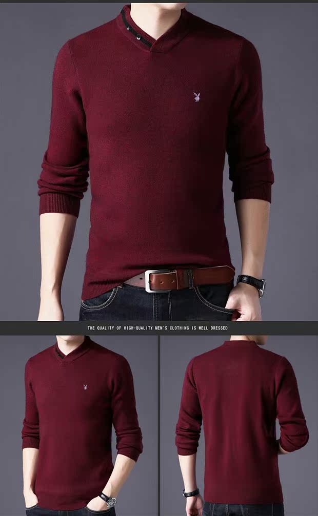 Mùa đông trung niên nam áo len cashmere cổ chữ V dày nam áo len dày màu áo len cha áo len kích thước lớn áo hoodie nam
