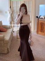 Юбка «рыбий хвост» цвета какао, высокое качество.