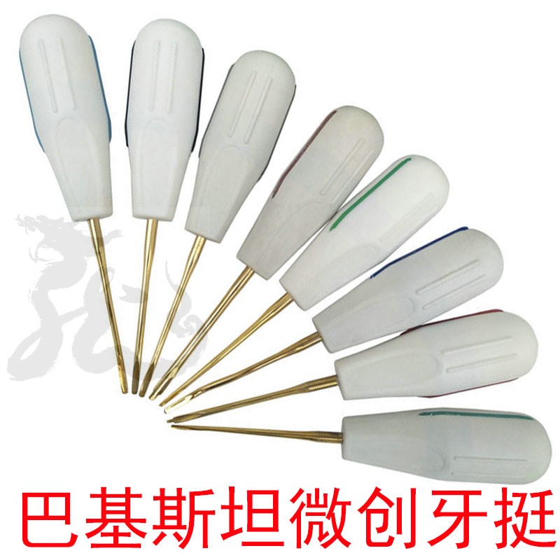 Dental Pakistan high-quality minimally invasive tooth set tooth knife plastic handle stainless steel gold-plated sharp curved 8-piece set