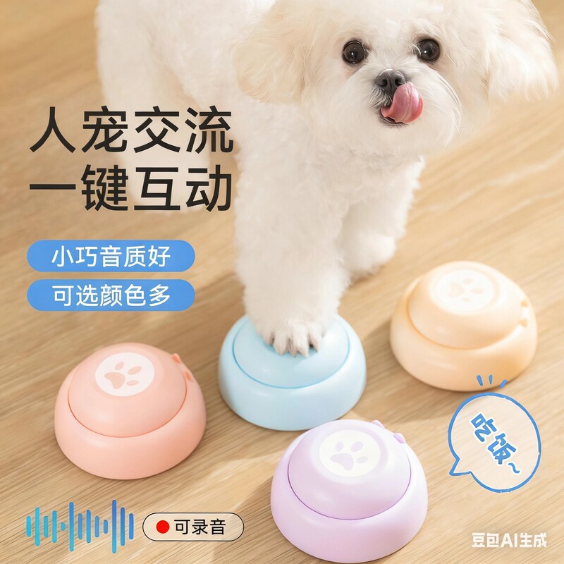 Pet Training Device, Pet Communication, One-Touch Interactive Voice Button, Compact, Good Sound Quality, Multiple Color Options, Can Record